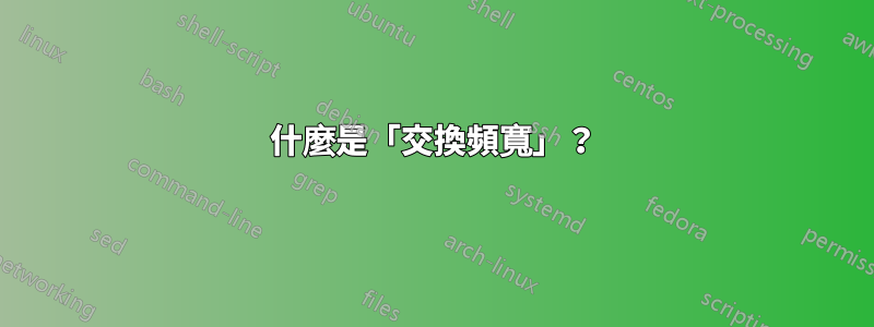 什麼是「交換頻寬」？