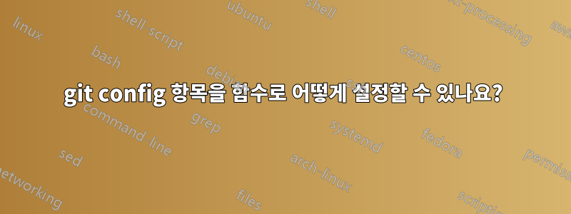 git config 항목을 함수로 어떻게 설정할 수 있나요?