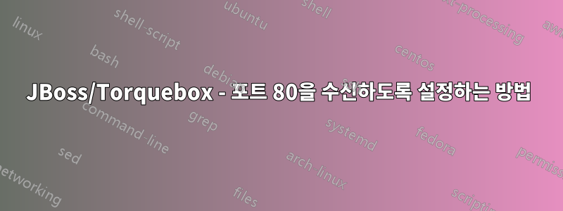 JBoss/Torquebox - 포트 80을 수신하도록 설정하는 방법