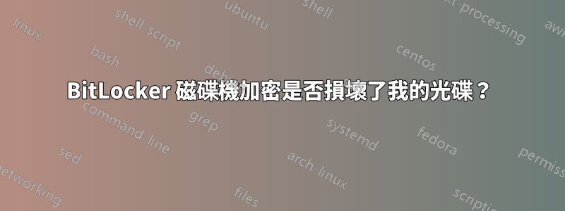 BitLocker 磁碟機加密是否損壞了我的光碟？