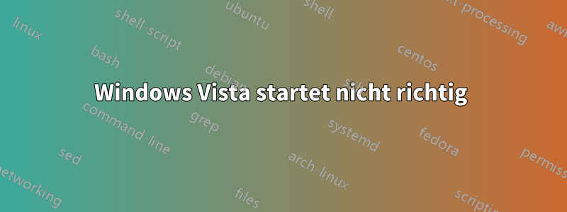 Windows Vista startet nicht richtig