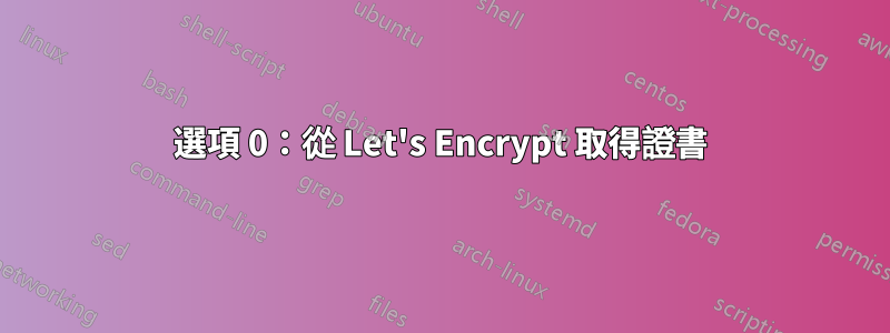 選項 0：從 Let's Encrypt 取得證書