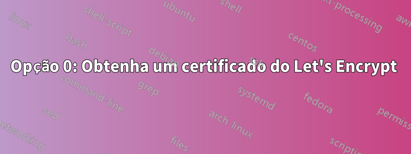 Opção 0: Obtenha um certificado do Let's Encrypt