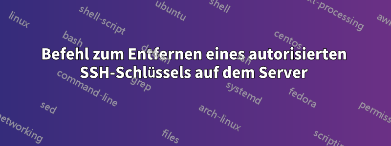 Befehl zum Entfernen eines autorisierten SSH-Schlüssels auf dem Server