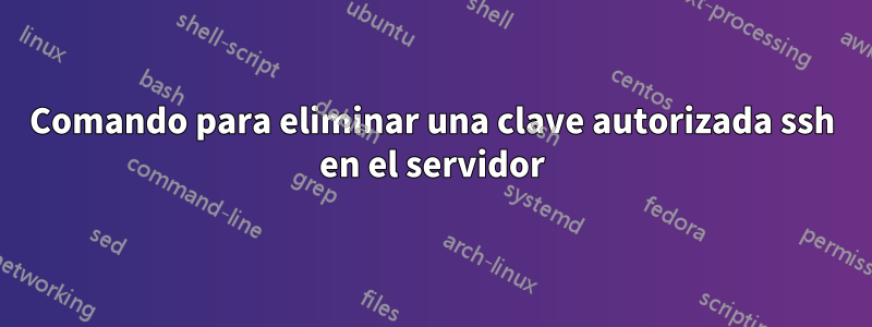 Comando para eliminar una clave autorizada ssh en el servidor