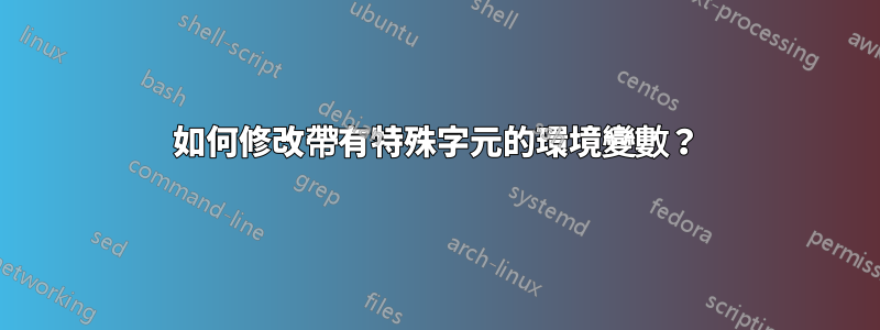 如何修改帶有特殊字元的環境變數？