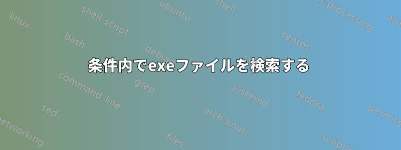 条件内でexeファイルを検索する