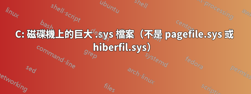 C: 磁碟機上的巨大 .sys 檔案（不是 pagefile.sys 或 hiberfil.sys）