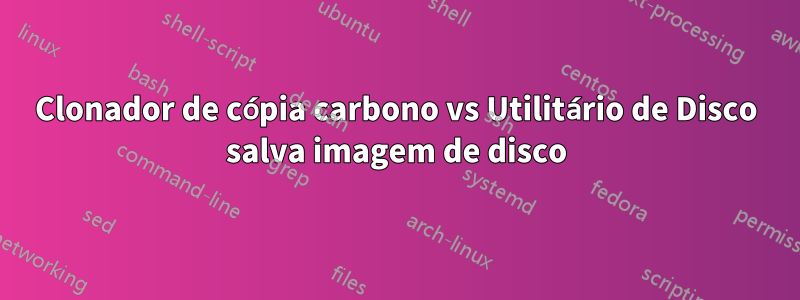 Clonador de cópia carbono vs Utilitário de Disco salva imagem de disco