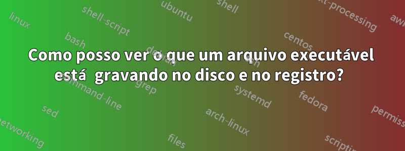 Como posso ver o que um arquivo executável está gravando no disco e no registro? 