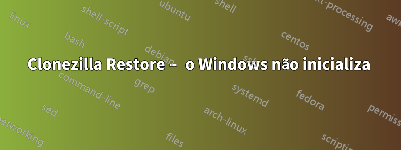 Clonezilla Restore – o Windows não inicializa