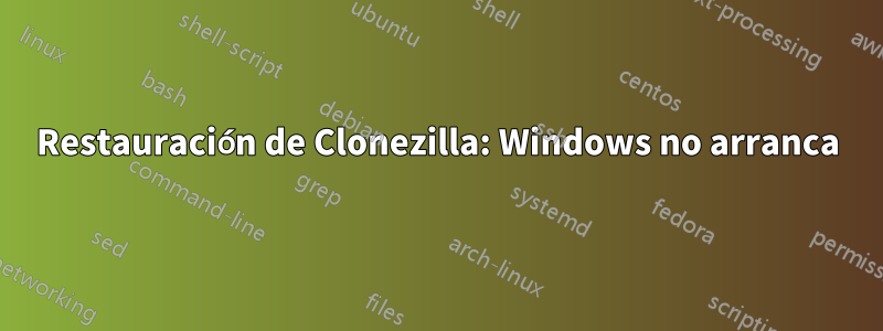 Restauración de Clonezilla: Windows no arranca