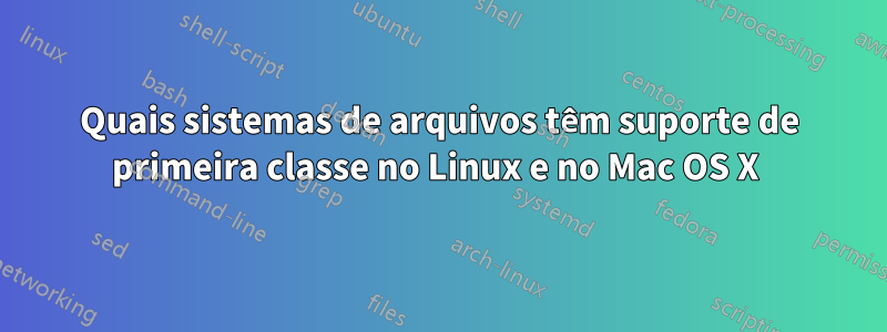 Quais sistemas de arquivos têm suporte de primeira classe no Linux e no Mac OS X 