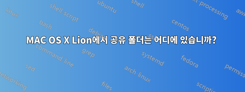 MAC OS X Lion에서 공유 폴더는 어디에 있습니까?