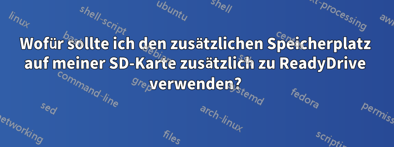 Wofür sollte ich den zusätzlichen Speicherplatz auf meiner SD-Karte zusätzlich zu ReadyDrive verwenden?