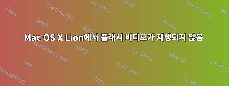 Mac OS X Lion에서 플래시 비디오가 재생되지 않음