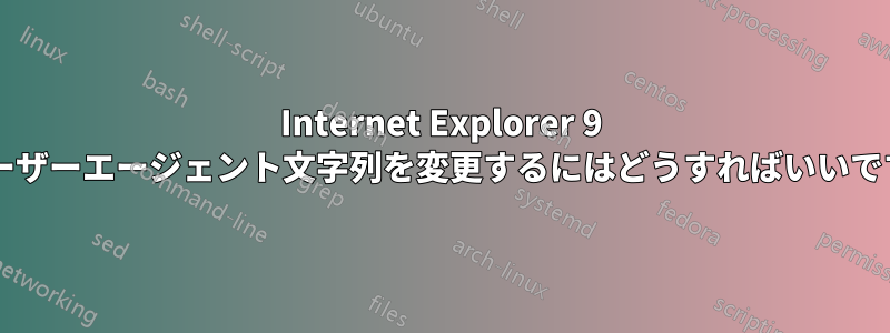 Internet Explorer 9 でユーザーエージェント文字列を変更するにはどうすればいいですか?