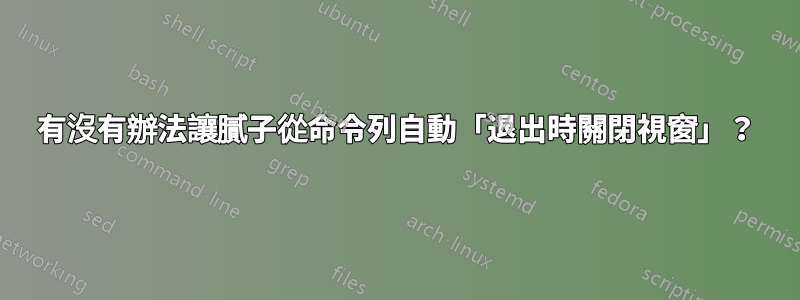 有沒有辦法讓膩子從命令列自動「退出時關閉視窗」？