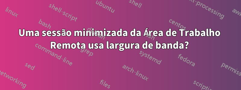 Uma sessão minimizada da Área de Trabalho Remota usa largura de banda?