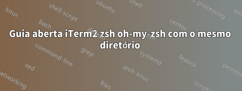 Guia aberta iTerm2 zsh oh-my-zsh com o mesmo diretório