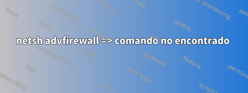 netsh advfirewall => comando no encontrado