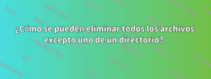 ¿Cómo se pueden eliminar todos los archivos excepto uno de un directorio? 