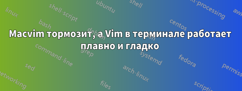 Macvim тормозит, а Vim в терминале работает плавно и гладко