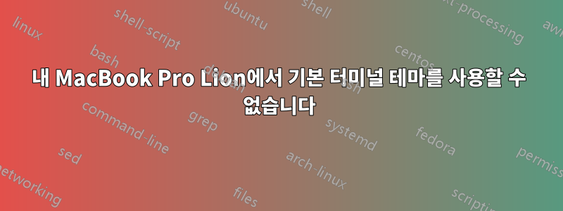 내 MacBook Pro Lion에서 기본 터미널 테마를 사용할 수 없습니다