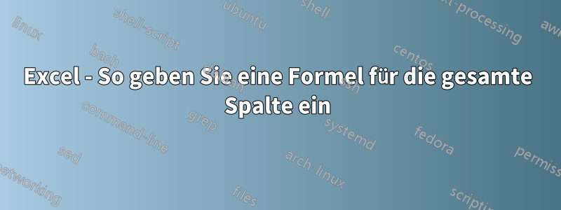 Excel - So geben Sie eine Formel für die gesamte Spalte ein