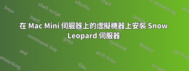 在 Mac Mini 伺服器上的虛擬機器上安裝 Snow Leopard 伺服器