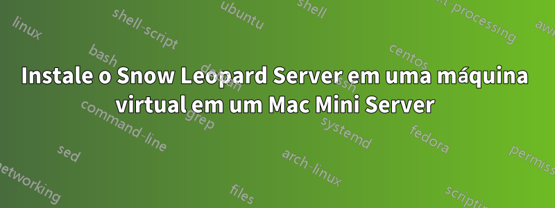 Instale o Snow Leopard Server em uma máquina virtual em um Mac Mini Server