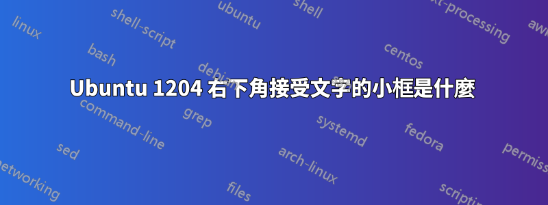 Ubuntu 1204 右下角接受文字的小框是什麼