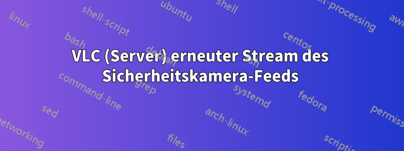 VLC (Server) erneuter Stream des Sicherheitskamera-Feeds