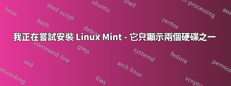 我正在嘗試安裝 Linux Mint - 它只顯示兩個硬碟之一