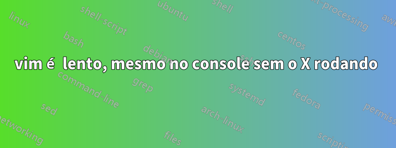 vim é lento, mesmo no console sem o X rodando