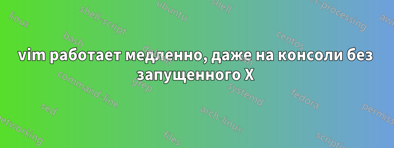 vim работает медленно, даже на консоли без запущенного X