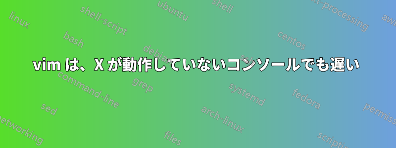 vim は、X が動作していないコンソールでも遅い