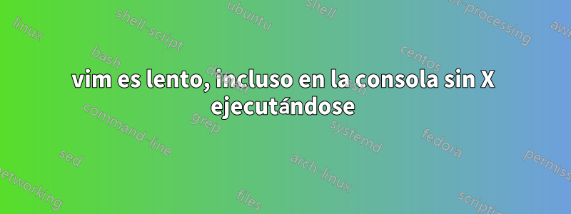 vim es lento, incluso en la consola sin X ejecutándose