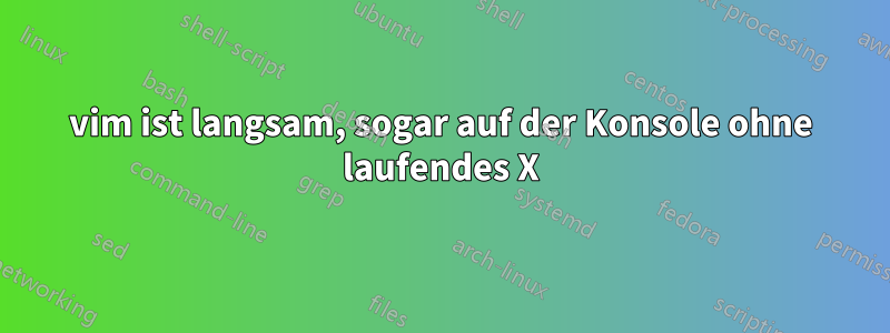 vim ist langsam, sogar auf der Konsole ohne laufendes X