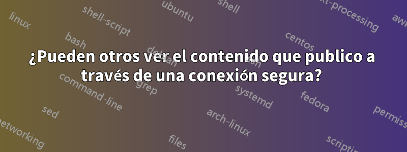 ¿Pueden otros ver el contenido que publico a través de una conexión segura?