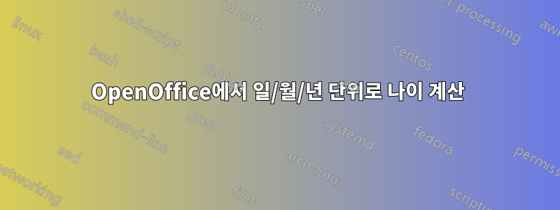 OpenOffice에서 일/월/년 단위로 나이 계산