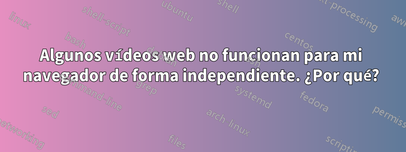 Algunos vídeos web no funcionan para mi navegador de forma independiente. ¿Por qué?