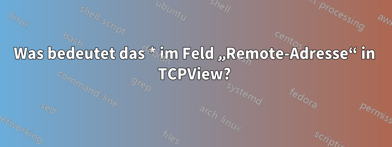 Was bedeutet das * im Feld „Remote-Adresse“ in TCPView?