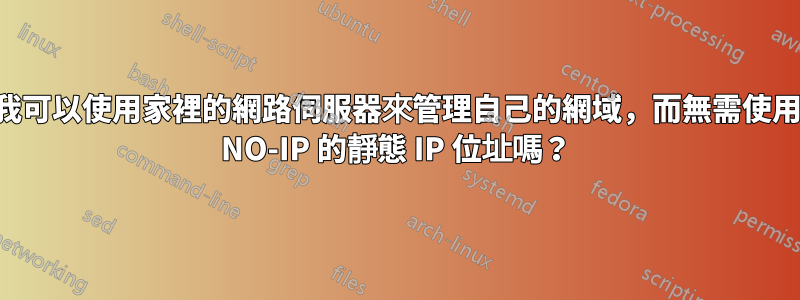 我可以使用家裡的網路伺服器來管理自己的網域，而無需使用 NO-IP 的靜態 IP 位址嗎？