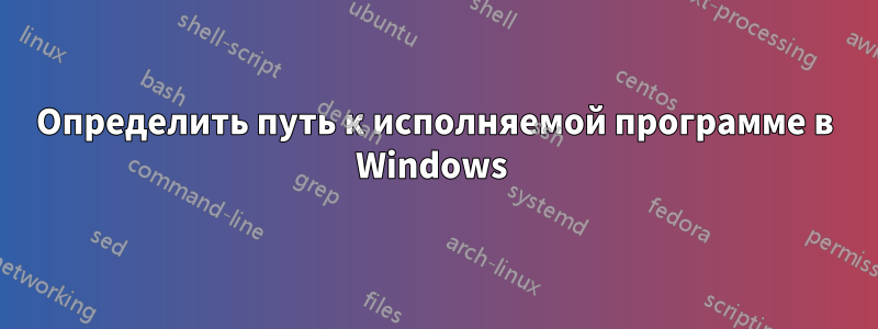 Определить путь к исполняемой программе в Windows 