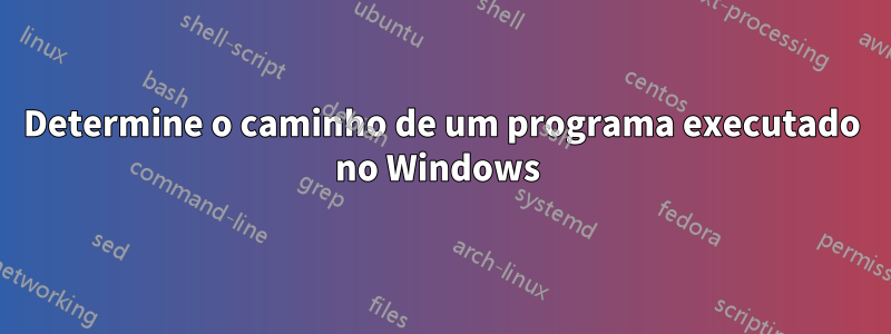 Determine o caminho de um programa executado no Windows 