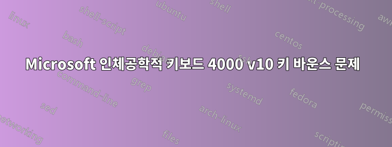 Microsoft 인체공학적 키보드 4000 v10 키 바운스 문제 