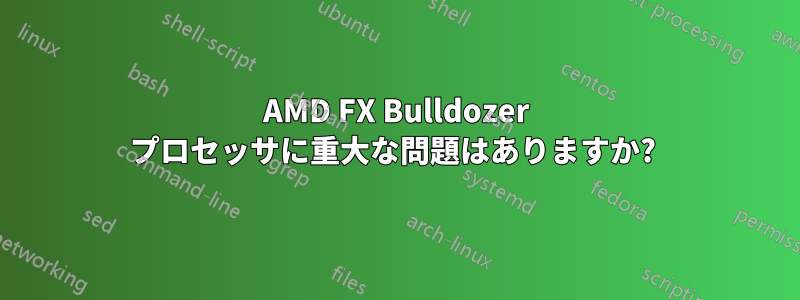 AMD FX Bulldozer プロセッサに重大な問題はありますか? 