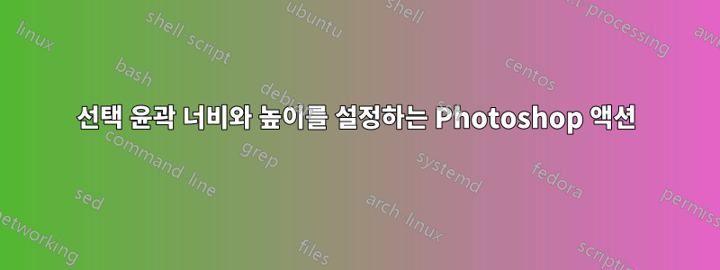 선택 윤곽 너비와 높이를 설정하는 Photoshop 액션