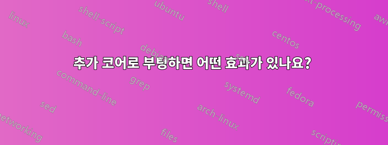 추가 코어로 부팅하면 어떤 효과가 있나요?